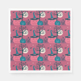 Mörk Rosa pumkin scen Halloween Pappersservett
