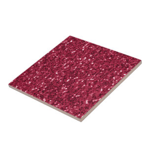 Mörk rosa red magenta faux sparkles glitter kakelplatta