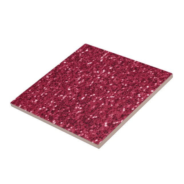 Mörk rosa red magenta faux sparkles glitter kakelplatta (Sidan)