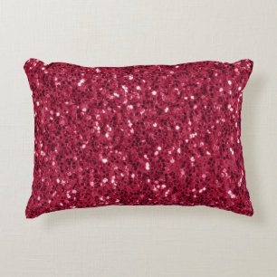 Mörk rosa red magenta faux sparkles glitter prydnadskudde