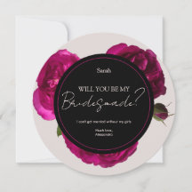Mörk Rosa ros Romantic Bröllop Bridesmaid
