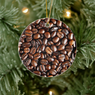 Mörk Rostad kaffebönor Julgransprydnad Keramik