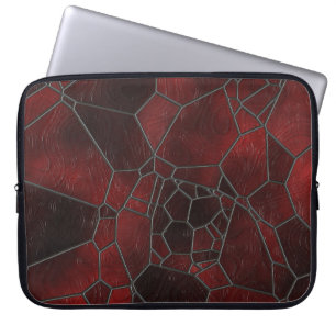 Mörk Rött och rött mosaikglas Laptop Fodral