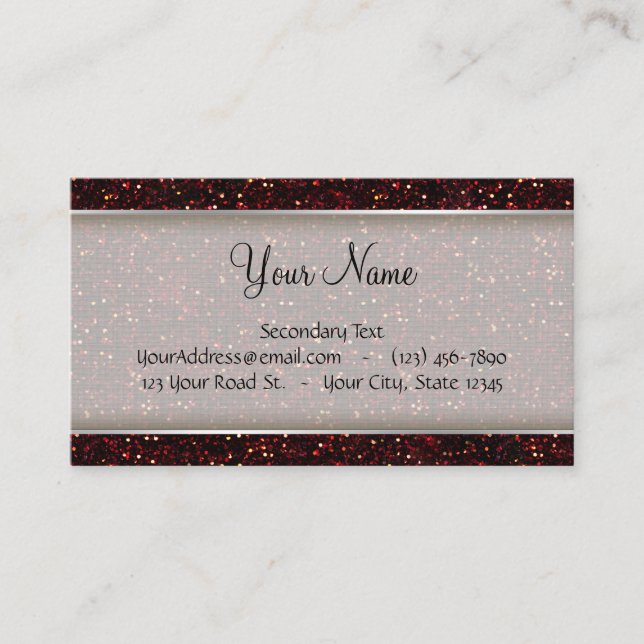 Mörk - rött Rubyglitter Visitkort (Framsida)