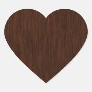 Mörk Rough Wood Grain Background Hjärtformat Klistermärke