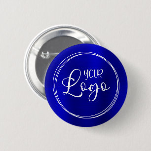 Mörk Royal Blue Foil Business Logotyp Knapp