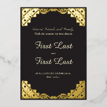 Mörk Royalty Wedding-inbjudan