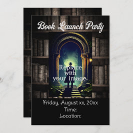 Mörk Rustic Bookshelves - bakgrund Inbjudningar