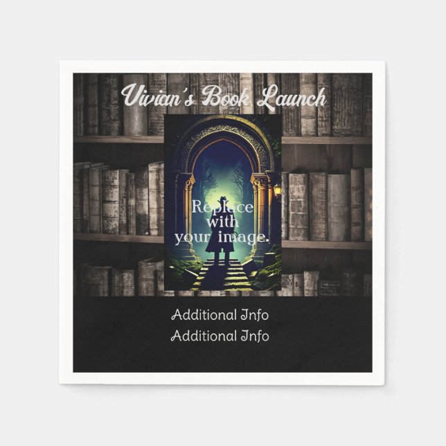 Mörk Rustic Bookshelves - bakgrund Pappersservett (Framsidan)