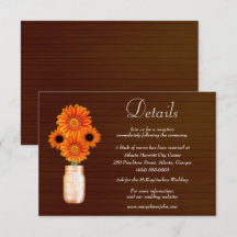 Mörk Rustic Orange Blommigt Mason Burk Bröllop Det