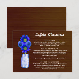 Mörk Rustik Blå Blommig Murarskål Säkerhetsåtgärde Tilläggskort