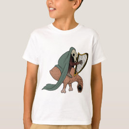 Mörk ryttare som leker harpan tee