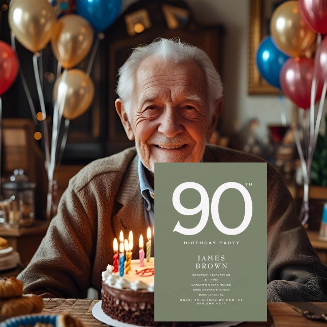 Mörk Sage 90:e Födelsedagsfest II Inbjudningar (Skapare uppladdad)