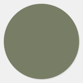 Mörk Sage Grönt Elegant Neutralt Solid Färg Runt Klistermärke