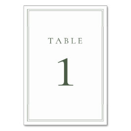 Mörk Sage Grönt Modern minimalistisk Bröllop Bordsnummer