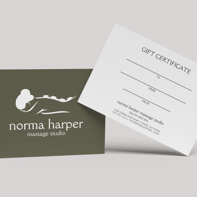 Mörk Sage Massage Therapist Day Spa Gift Card (Skapare uppladdad)