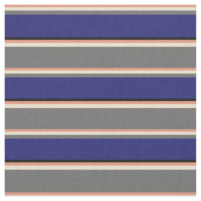 Mörk Salmon, Beige, Dim Grått, Midnight Blue, Blac Tyg (Närbild)