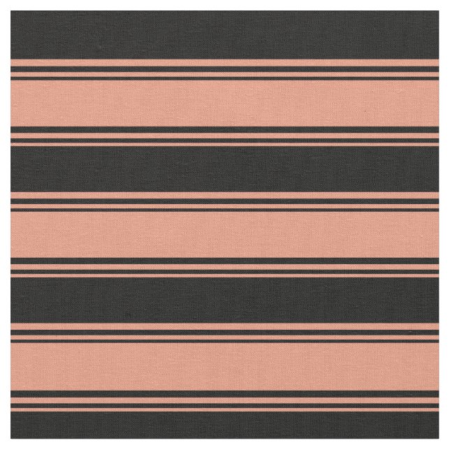 Mörk Salmon & Black Led Mönster Tyg (Närbild)