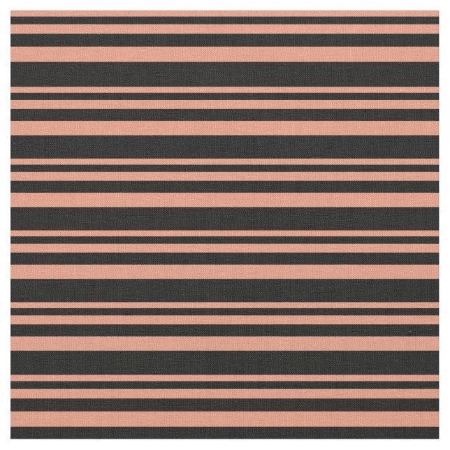 Mörk Salmon & Black Led Mönster Tyg (Närbild)