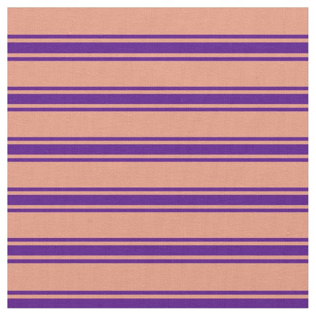 Mörk Salmon och Indigo Färgad Led Mönster Tyg (Närbild)