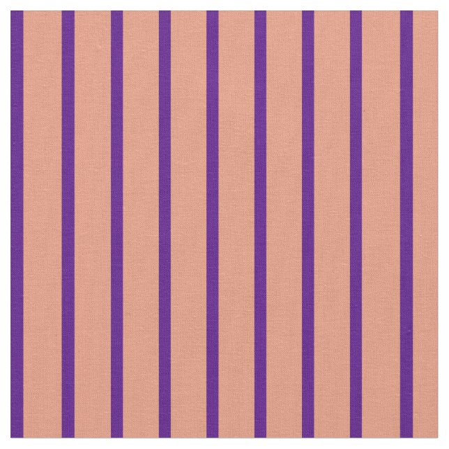 Mörk Salmon och Indigo Stripe Mönster Tyg (Närbild)