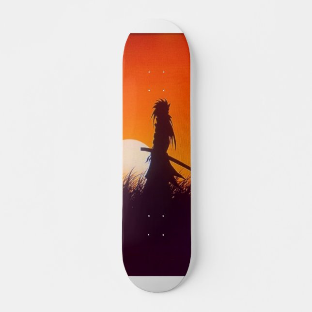 mörk samurai skateboard bräda 20 cm (Framsida)