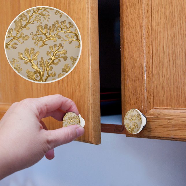 Mörk Sand Färg med Guld Sjögräs Knopp (Skapare uppladdad)