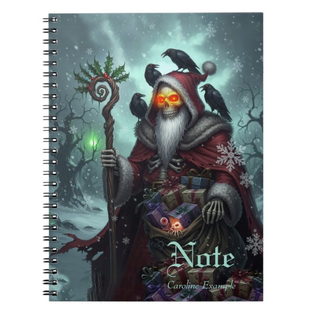 Mörk Santa of Shadows - Gothic Juleton Anteckningsbok (Framsidan)