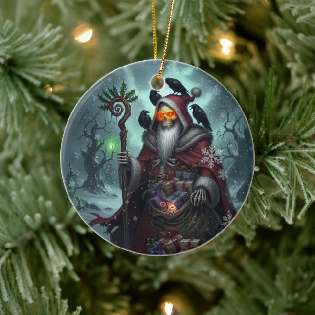 Mörk Santa of Shadows - Gothic Juleton Julgransprydnad Keramik (Träd)