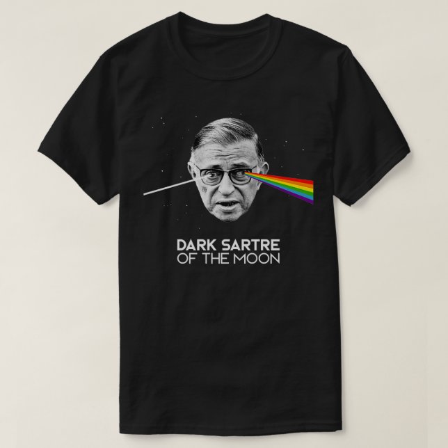 Mörk Sartre Måne T Shirt (Design framsida)