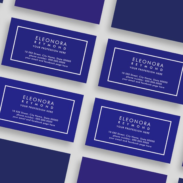 Mörk Sea Blue Elegant Visitkort (Skapare uppladdad)