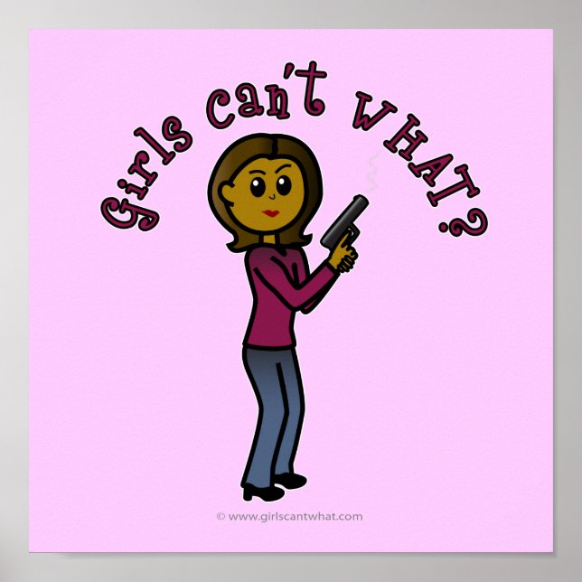 Mörk Sharpshooter Girl Poster (Framsidan)