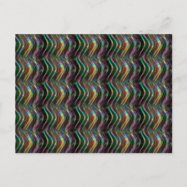 Mörk Shiny Holograf Wave Mönster Pixel Vykort (Framsida)