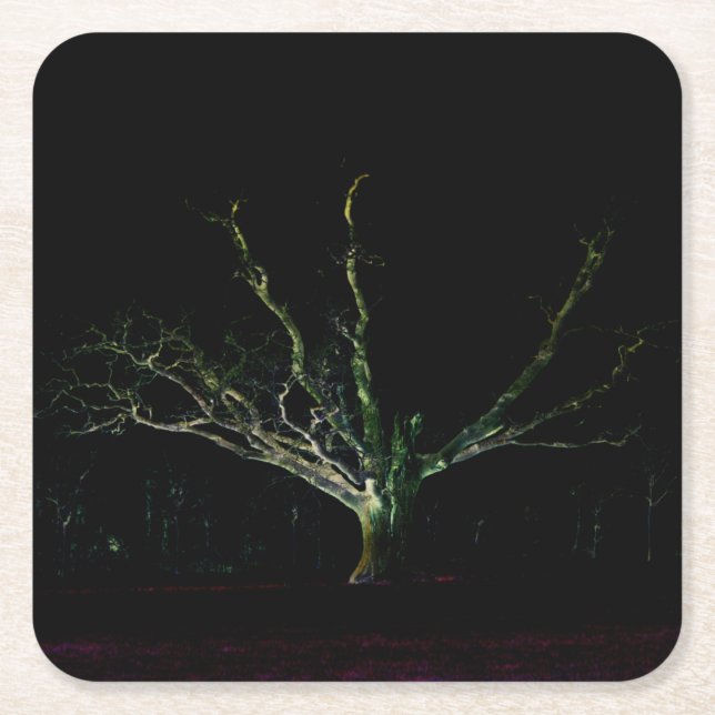 Mörk Sida 1 kustertna Underlägg Papper Kvadrat (Framsidan)