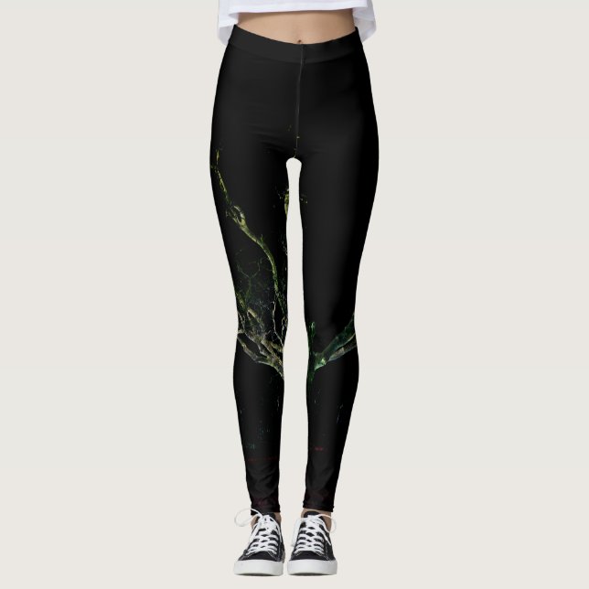 Mörk Sida 1 lecna Leggings (Framsida)