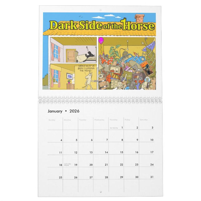 Mörk sida 2013 av hästväggkalendern kalender (Jan 2026)