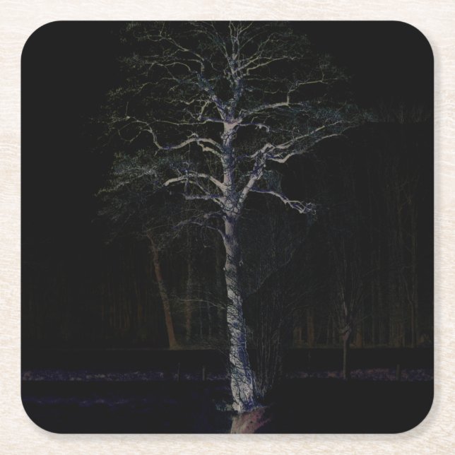 Mörk Sida 3 kustertna Underlägg Papper Kvadrat (Framsidan)