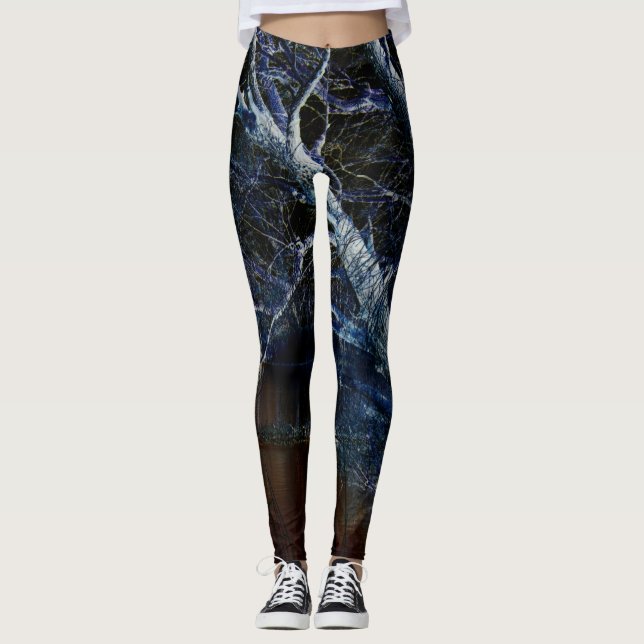Mörk Sida 7 lecna Leggings (Framsida)