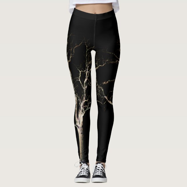 Mörk Sida 9 lecna Leggings (Framsida)