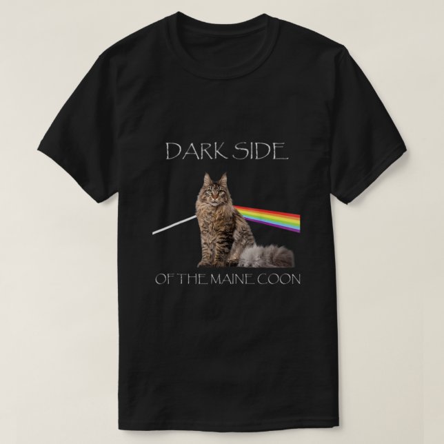 Mörk Sida av maine Coon Cute Cat S Girls.png T Shirt (Design framsida)