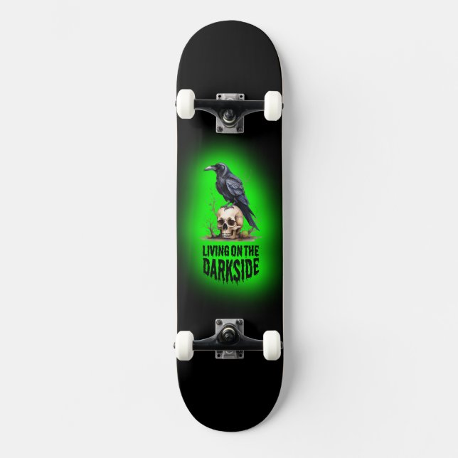 Mörk sida Dödskalle Kråka Skateboard Design (Framsida)