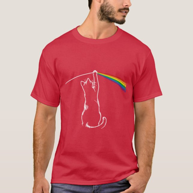 mörk sida katt pojke t shirt (Framsida)