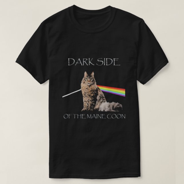 Mörk Sida vid maine Coon T Shirt (Design framsida)