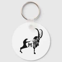 Mörk Silhouette Ram i Black Bläck Monogram Nyckelring