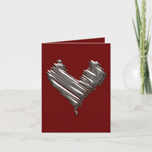 Mörk Silver Heart Valentineser Helgkort