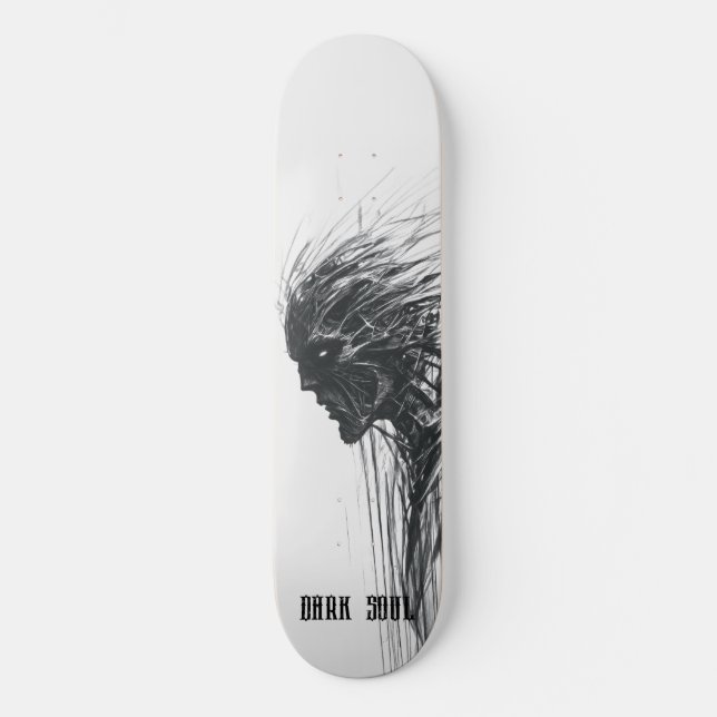 Mörk själ mörkt väsen skiss mini skateboard bräda 18,5 cm (Framsida)
