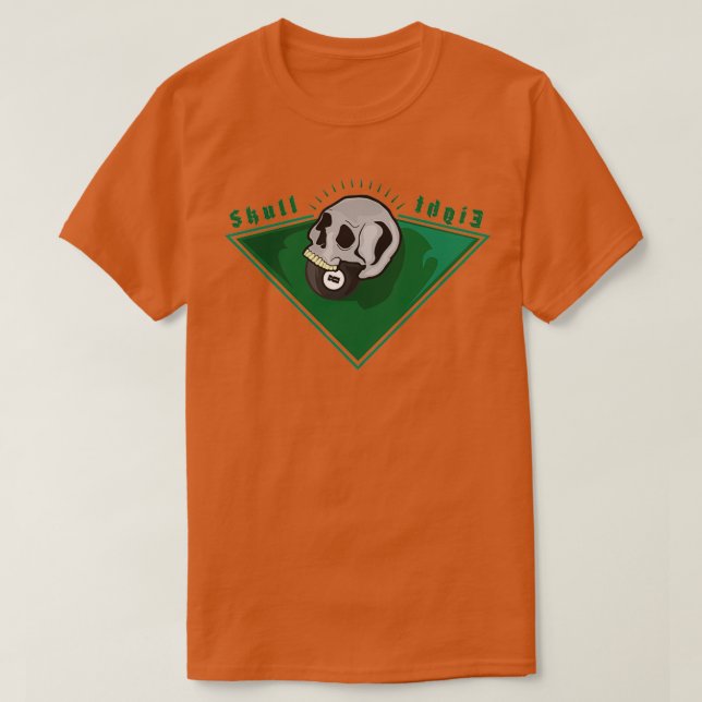 mörk skalle 8boll bassäng t shirt (Design framsida)