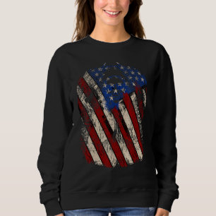 Mörk Skalle Ängel USA Flagga Patriotisk Amerikansk T Shirt