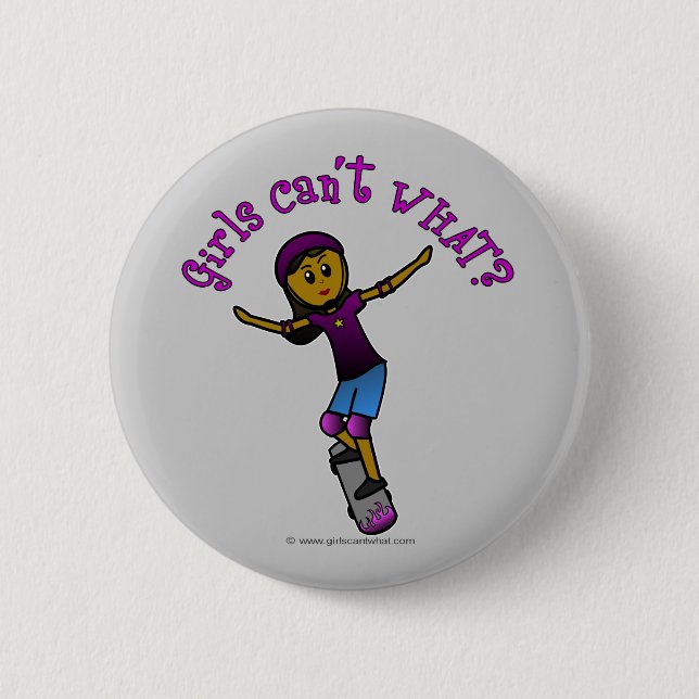 Mörk Skater med Helmet Knapp (Framsida)