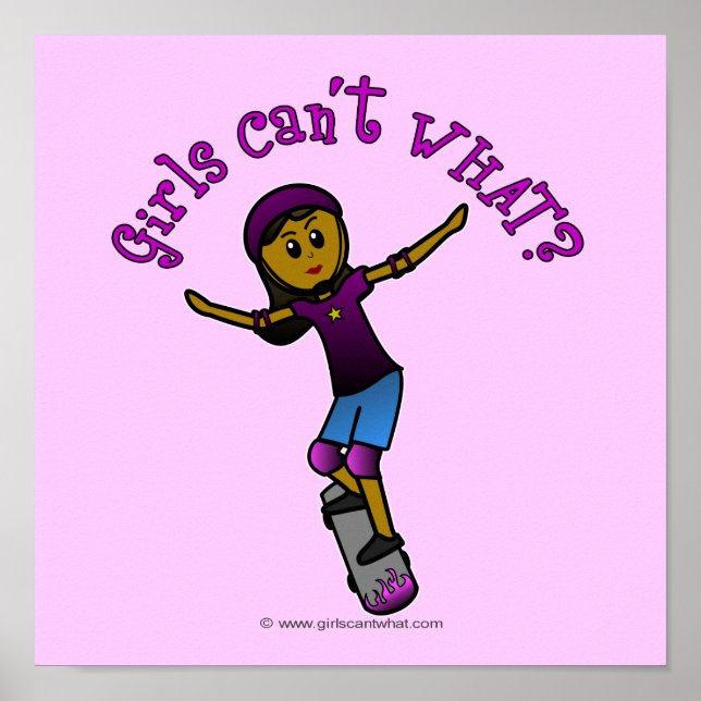 Mörk Skater med Helmet Poster (Framsidan)